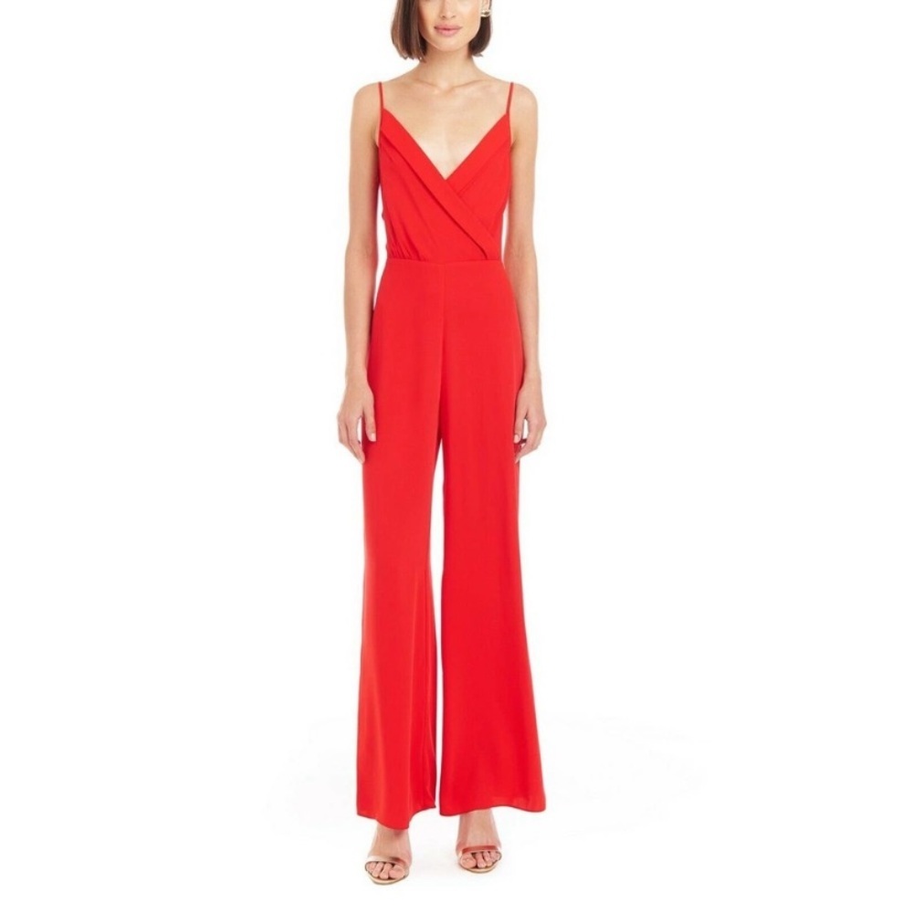 Amanda Uprichard ||‎ Constantine Wrap Jumpsuit Red Small